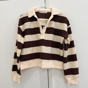 Stitch and Feather Striped Top